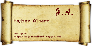 Hajzer Albert névjegykártya